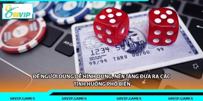 Để người dùng dễ hình dung, nền tảng đưa ra các tình huống phổ biến.